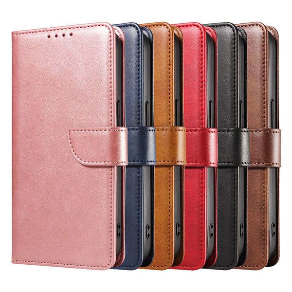 Suitable for iPhone 15 Apple 16 phone leather case, new Samsung S24 calf pattern flip cover protective case