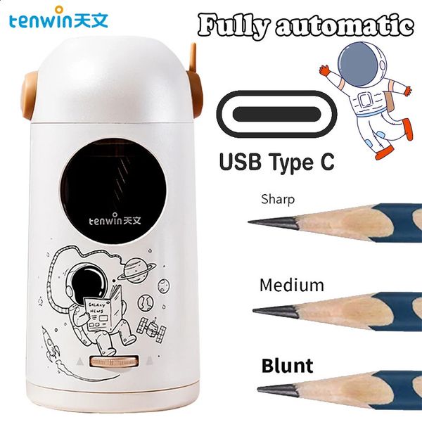 Tenwin Students stationery Automatic pencil sharpener Type-C Astronaut Electric Sharpener Pencils school nice stationery 240826