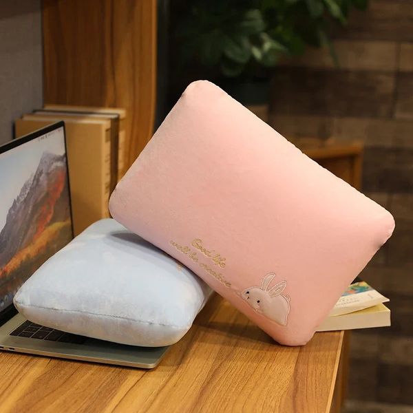 1pc Pillow Portable Mini PP Cotton Plush Coral Velvet 32x22x11cm Stuffed Cushion Adult Baby Sleeping Throw for Kid 241210