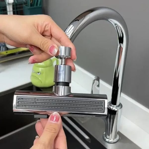 FMOVE Kitchen Waterfall Stream Pulverador de cabeça Filtro do Filtro Difusor Salvando o Bocal de Torneira Misturações de Conector Tap Tap Ac