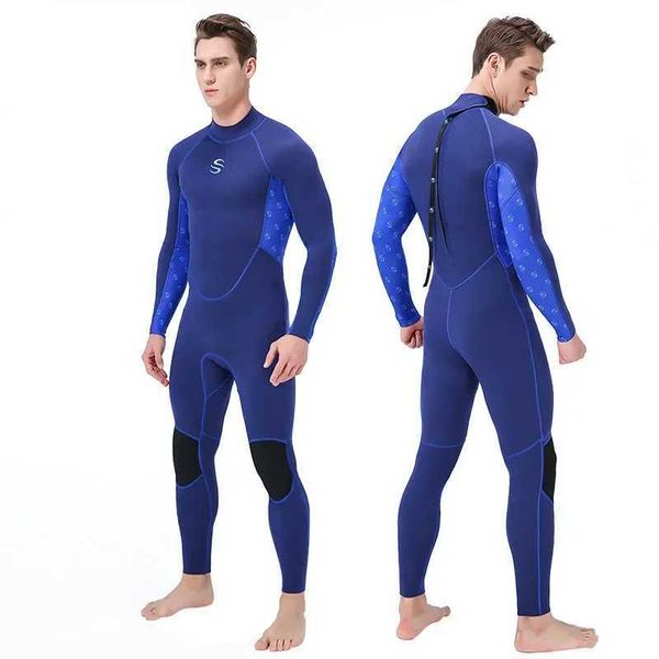 SLINX One-Piece Swimsuit Mens 2mm Neoprene Long-Seved Wetsuit Suit Men Surfing Warm Anti-UV Snorkeling Diving SuitXJ241220