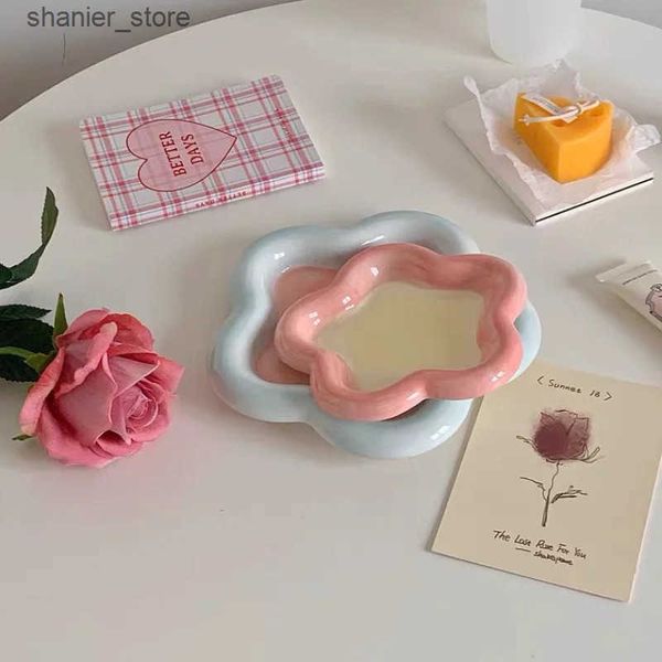 Dishes Plates Online celebrity hand drawn DuDu tablet high-value milk Fufu jewelry board Korean style high-end tablet computer L240910