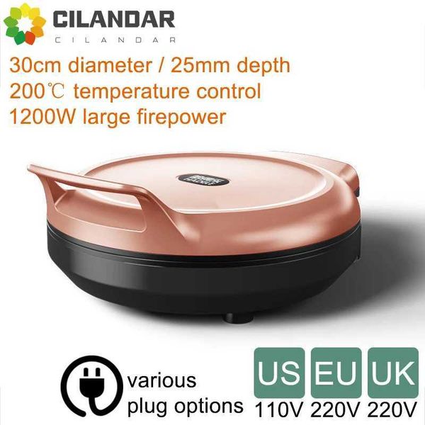 110V-220V electric pancake machine double-sided heating pizza grid crepe tray roti kitchen utensils B240822