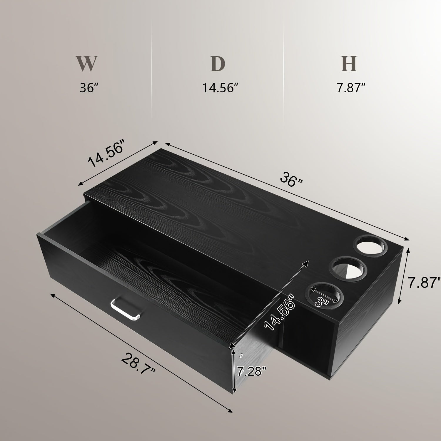 TEMU Wall Mount , Stations Equipment With Drawer, Hair Cabinet For With Side , Stylist Salon Stations Storage Cabinets With 3 Hair Dryer Holes