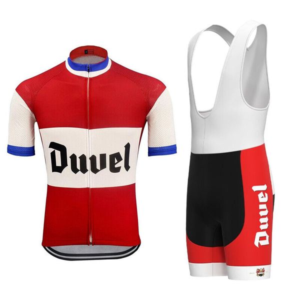 DUVEL Beer MEN Cycling Jersey set red pro team cycling clothing 19D gel breathable pad MTB ROAD MOUNTAIN bike wear racing clo bike shorts se