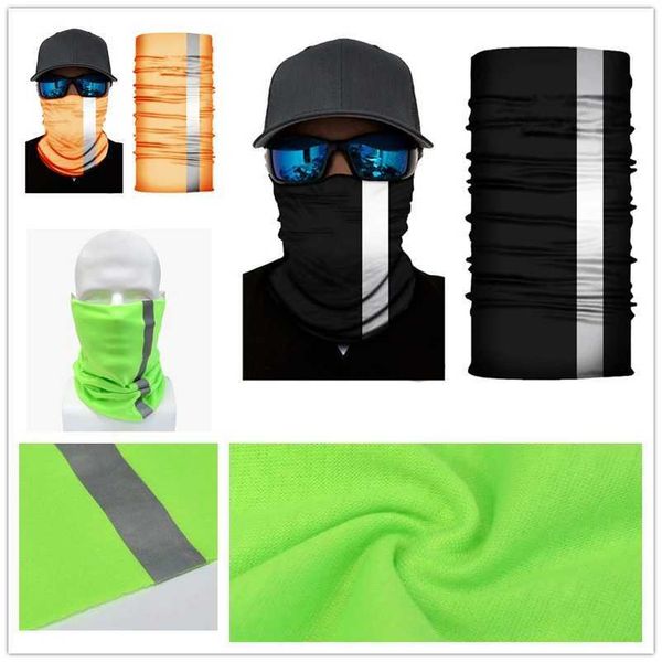 Reflective Tube Cycling Headband Outdoor Motorcycle Face Mask Multifunction Sport Fishing Bandanas Solid Fluorescent Magic ScarfXJ240828