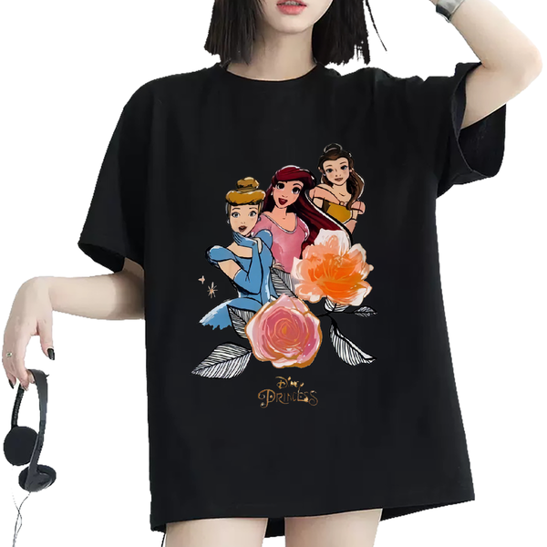 New Arrival Woman T Shirts Round Neck Short Sleeve Spring Summer Women Tees Cartoon Print Brand Tshirts