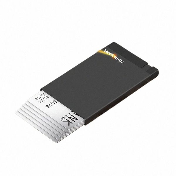 custom Name Logo Wallet Card Holder Case Metal with RFID NFC Protection Card Wallet Men Wallet Aluminum ID Card Case For 6 Cards I6Pr#
