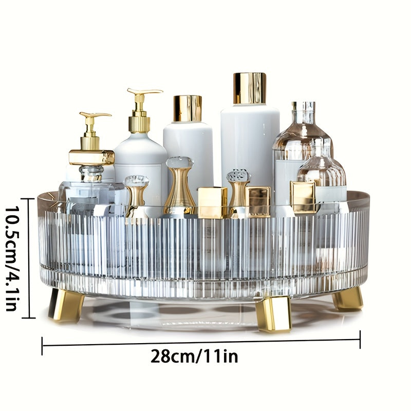 TEMU 1pc Cosmetics Storage Tray, Office Storage Box, Kitchen Seasoning Bottle, Fruit Turntable, Suitable For Living Room, Kitchen, Bedroom And Office