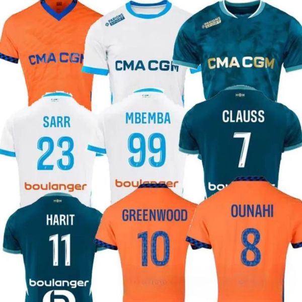 24 25 Maillot soccer jerseys Mbemba CUISANCE GUENDOUZI CLAUSS OUNAHI SARR Football Shirts Men Kids kits VERETOUT Under 2024 OM Olympique Vit