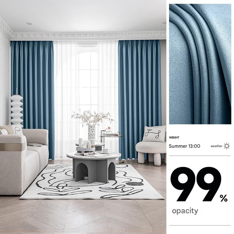 YL-36868 Thickened double-sided linen blackout curtain project hotel school sound insulation heat insulation blackout cotton and linen curtain