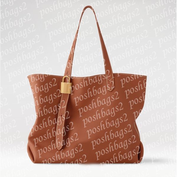 Genuine Leather Tote for Women&#039;s Fall and Winter Bags Cowhide Leather Tote with Lock charm