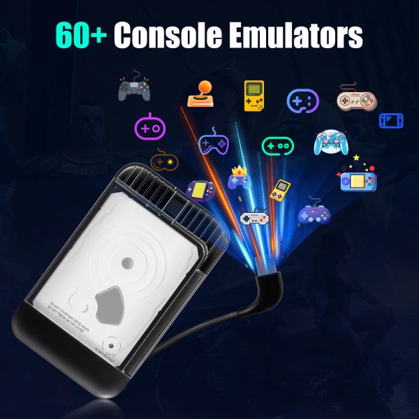 2TB Retrobat Portable External Hard Drive 100000 Retro Games 500GB Gaming HDD For PS3-PS2-PS1-N64-Game Cube Game Console For PC