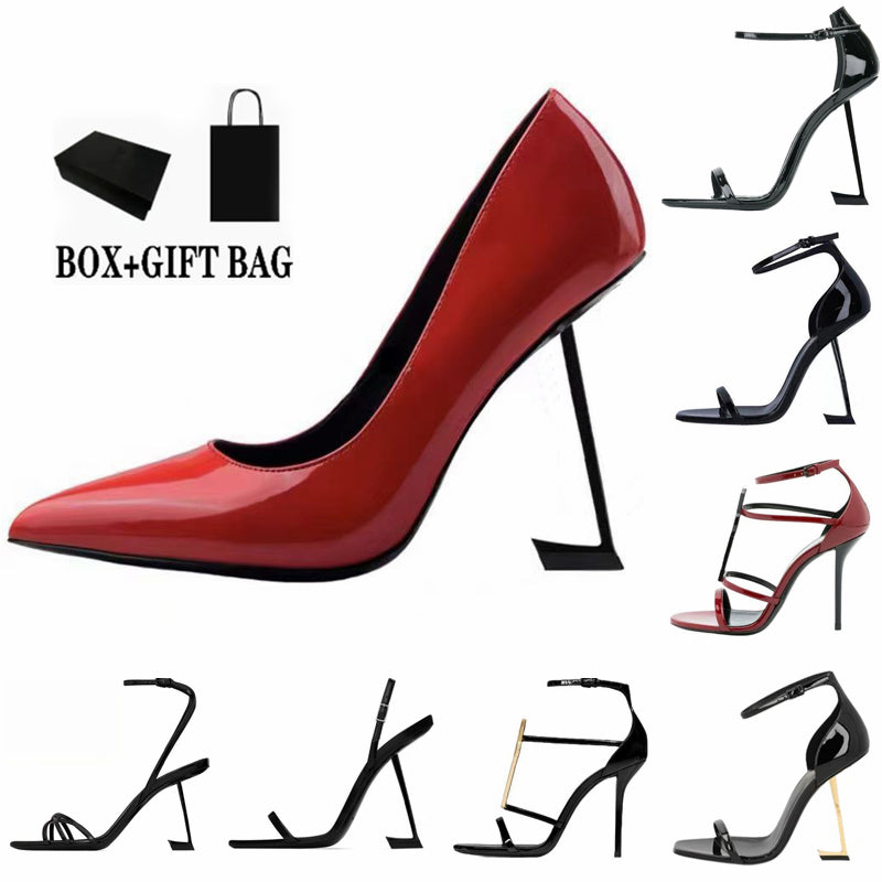 With Box Womens Dress Shoes High Heels Designer Sandals Pumps 8cm-10cm Stiletto Leather Black Red Gold Leopard Ladies Heeled Wedding Fashion Casual