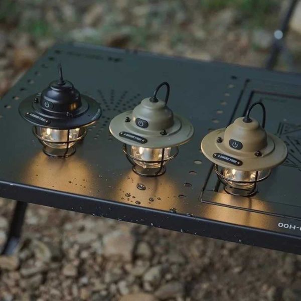 Outdoor retro pendant light camping light atmospheric light USB charging tent light LED camping pendant light X241102