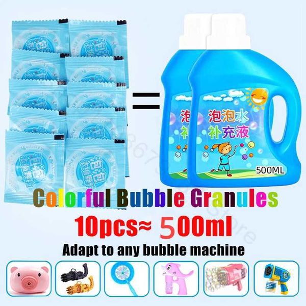 Baby Bath Toys 10-30 pieces of bubble machine supplement liquid colored bubbles concentrated particles 10 pieces 500ml bubble gun supplement