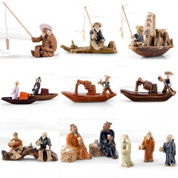 Mini Miniatures Color Ceramic Chinese ic Figure Rockery Bonsai Cottage Ceramic Figurine Aquarium Landscape Craft OrnamentsCL240710