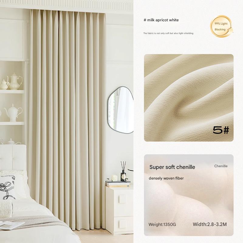 YL-32539 high shading soft waxy chenille shaped full shading Shaoxing Keqiao curtain fabric wholesale bedroom living room high-end