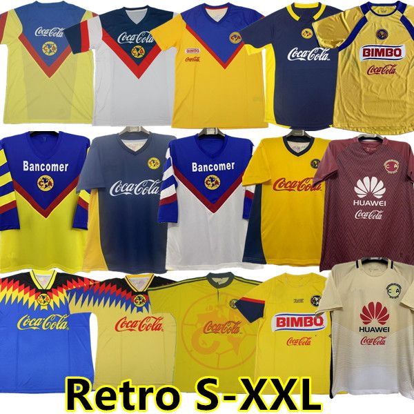 1988 89 Club America Retro soccer jerseys 2000 01 04 05 06 LIGA MX 13 16 17 Football Shirts 1993 94 95 98 99 S.CABANAS ZAMORANO BRANDAO CHUC