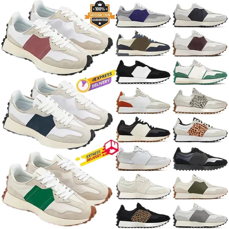 New 327 Men&#039;s and Women&#039;s Designer Sneakers Sea Salt Beige Brown Suede Print Black White Orange Red Grey Men&#039;s and Women&#039;s Sneak