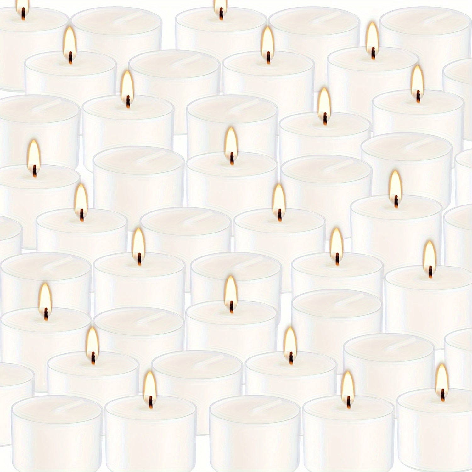 TEMU 50 8-hour Unscented Small Tea Wax Smokeless, And Long-lasting Soy Wax Candles - Elegant Romantic Candles For Families, Meditations,