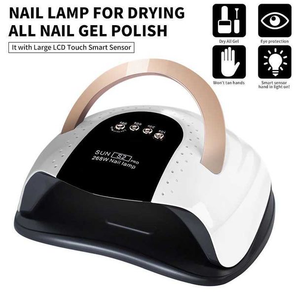 New Arrival Professional 268W nail dryer manual 57LED nail lamp for fast curing all UV gel nail polish nail dryer salon tools Z241123