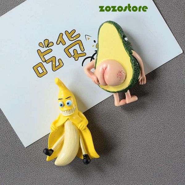 New Product Cute Cartoon 3D Refrigerator Stickers Children&#039;s Toys Creative Home Decoration Fruit Magnet Banana Avocado Message