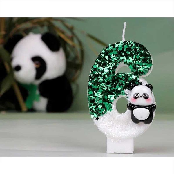 Creative Digital Candles Cute Panda Birthday Cake Party Candle Party Atmosphere Candle Scene Decoration Supplies Y240815