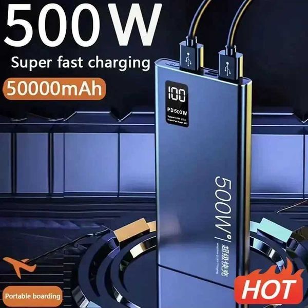 500W Super Fast Charging Power Bank 50000Amh Power Bank Compact Upgraded Portable Power Bank Suitable for Xiaomi Huawei SamsungL240731