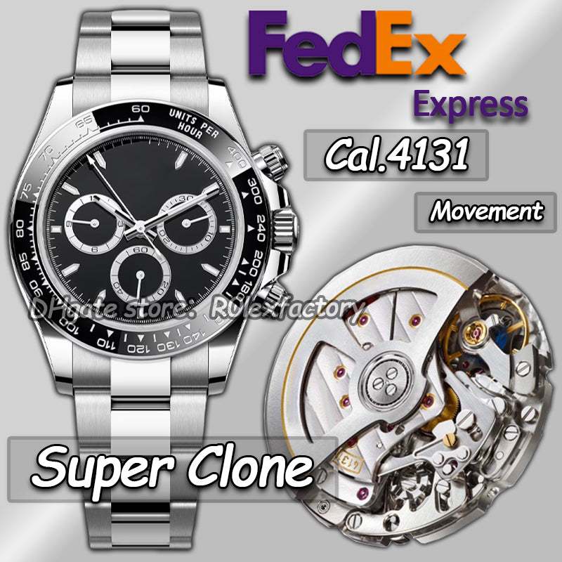 Mens Watches Men Designer Watch Top Luxury Quality Super Clean Factory Watch 40MM Automatic Chronograph Cal.4131 Movement Sapphire Glass Diving 100M