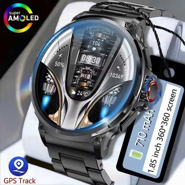 New GPS Sport Trajectory Smart Watch Men 1.85 tra HD AMOLED Sn 710Mah Large Battery Call Fitness Smartwatch Men Z241227