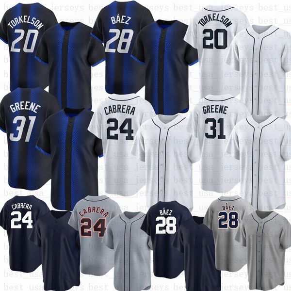 2024 Custom City Baseball Jersey Javier Baez 24 Miguel Cabrera Mize Gipson-Long Skubal Baddoo Meadows Ibanez Carpenter Greene Torkelson Jers