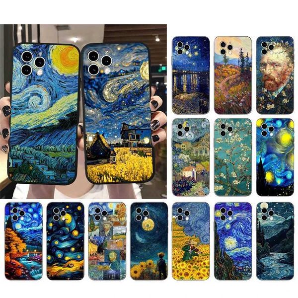 Van Gogh Starry Night phone case suitable for iPhone 16 15 14 Pro Max 16 15 14 13 12 Pro 15 Plus iPhone 11 M241008