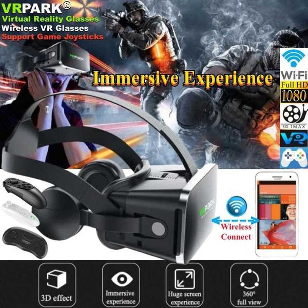 VR-AR Devices Wireless Virtual Reality VR Glasses IMAX 3D Glasses Google Cardboard Box Stereo VR Headset for IOS Android PhoneSupport Gamepa