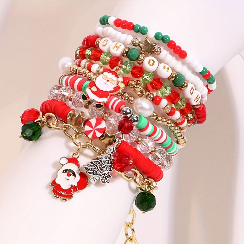 TEMU 10pcs Christmas Bracelet Set & Pendants, & Accents - Jewelry For Women,