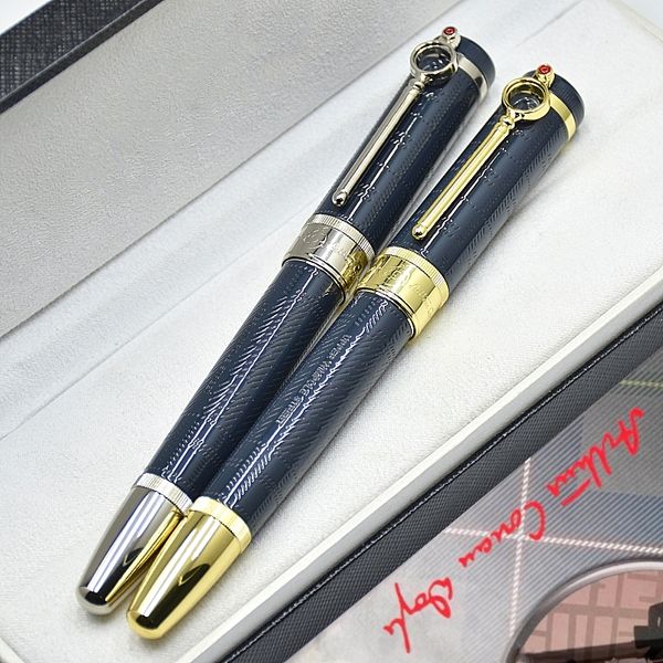 top wholesale Limited Edition Writer Conan Doyle Signature Rollerball Pen Blue & Black Metal Office School Writing Ballpoint Pens With Seria
