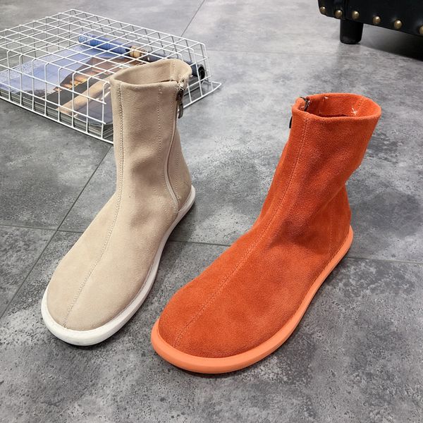 Maggie&#039;s Walker Fashion Genuine Leather Winter Mid-Calf Women Side-Zipper Candy-Colored Boots Size 35-40