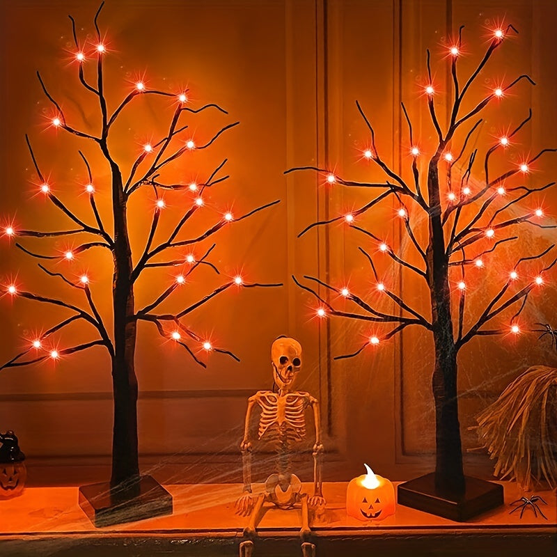 TEMU 1pc 2ft Self-lit Battery- Led Lighted Tree With Realistic Branches & Twinkling Lights - Indoor Tabletop --like Look (plastic) For Christmas,