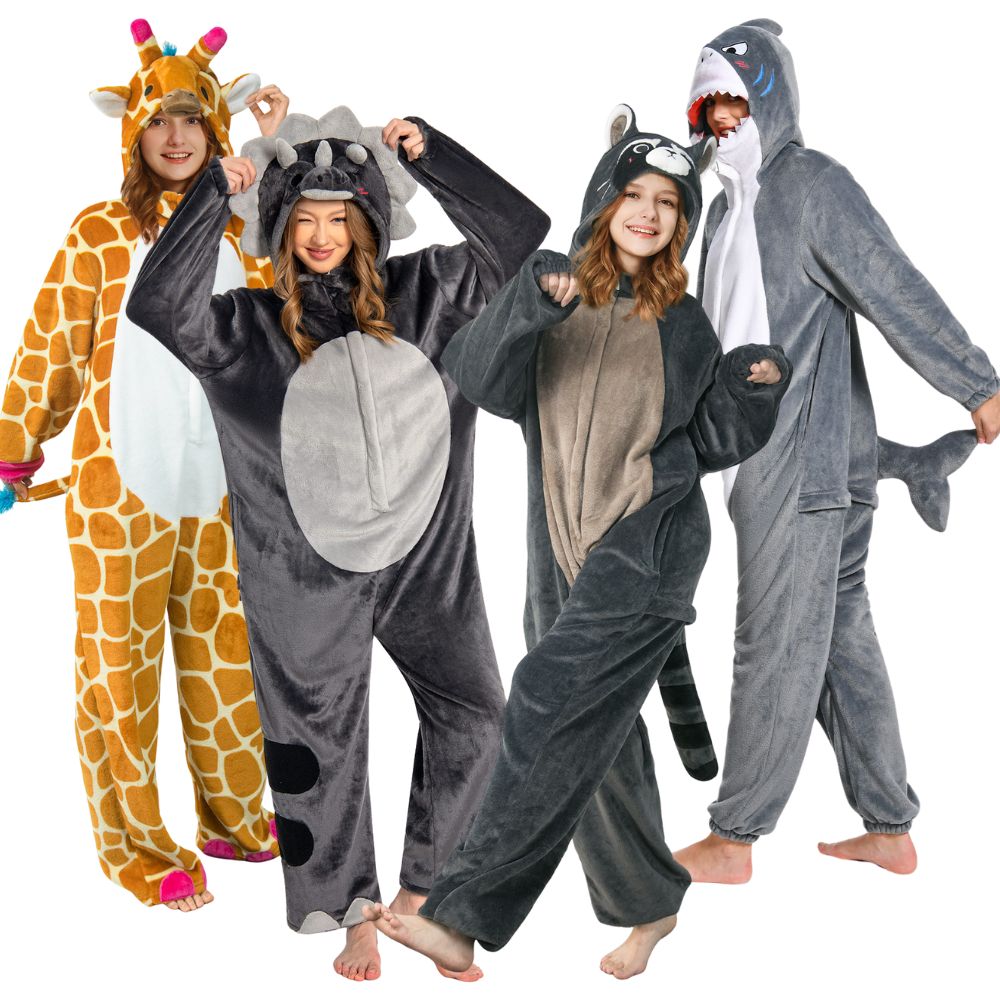 Halloween Costume Kigurumi Adult Onesie Pajamas Animal Sleepwear Cosplay Overall Hooded Jumpsuit Pyjama Onesies Plus Size