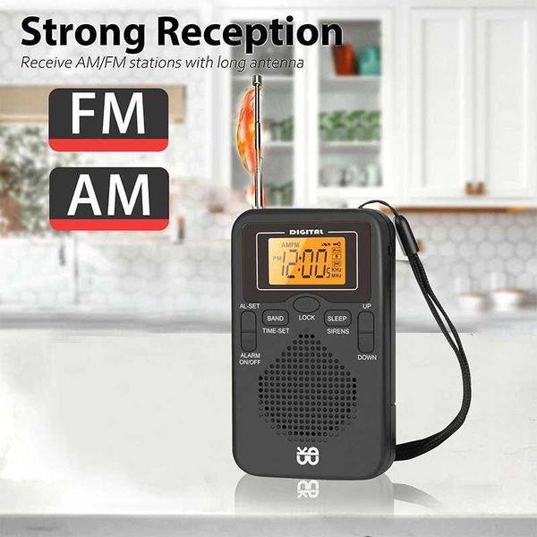 Radio Handheld Mini Ra AM FM Dual Band Stereo Portable Pocket Ra Receiver with LED Display Speaker Al Clock Pocket Ra Z241107