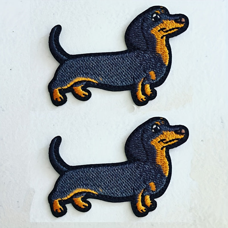 TEMU 1-2 Dachshund Embroidered Patch, , , Cute Patch, Iron-on, Suitable For Clothing, Backpacks, Hats, Diy Decoration Patch