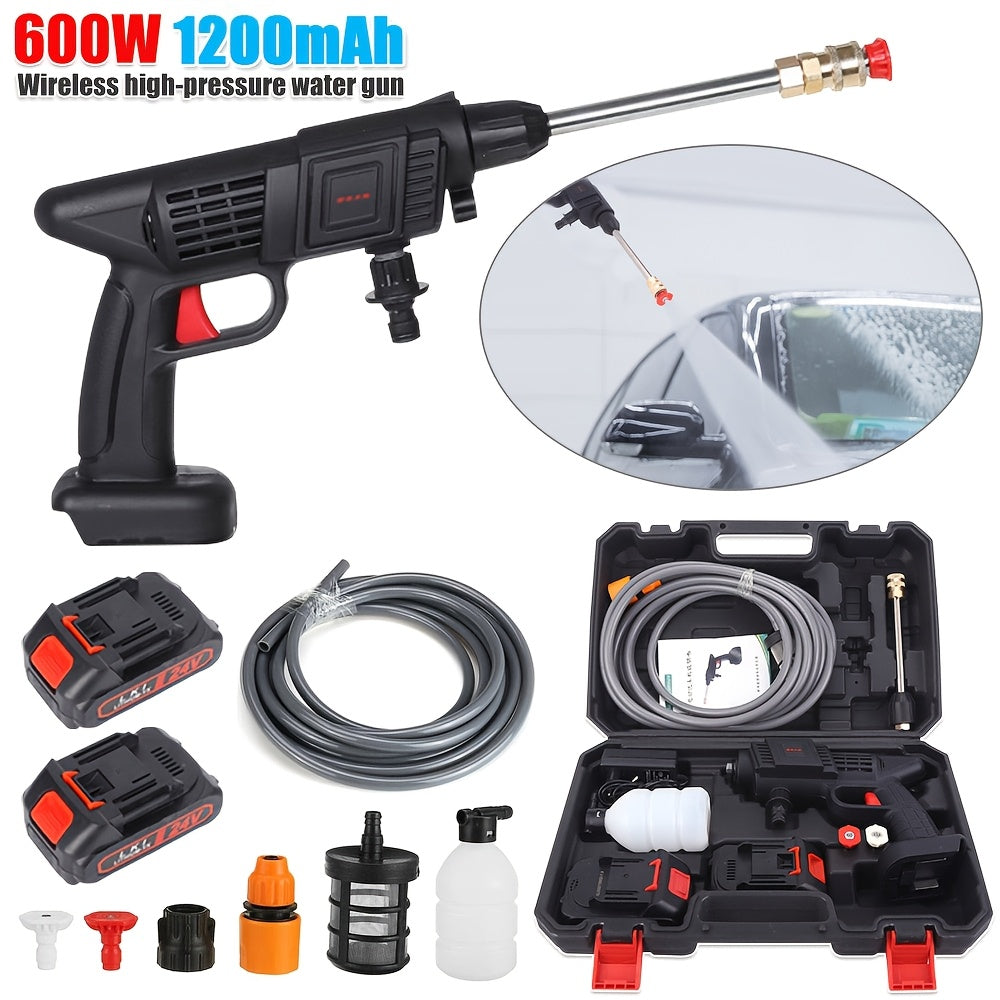 TEMU 2025 Cordless Pressure Washer Gun, 1200 Mah Battery Powered Pressure Washer Portable, Cordless Power Washer 3000 Psi High Pressure Water Gun,