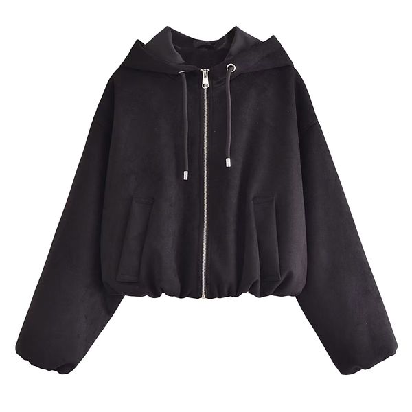 Fashion Woman Jacket for Women 2023 Winter Solid Hooded Chic Coats Female Casual Front Zipper Warm Jacket New In Outerwear