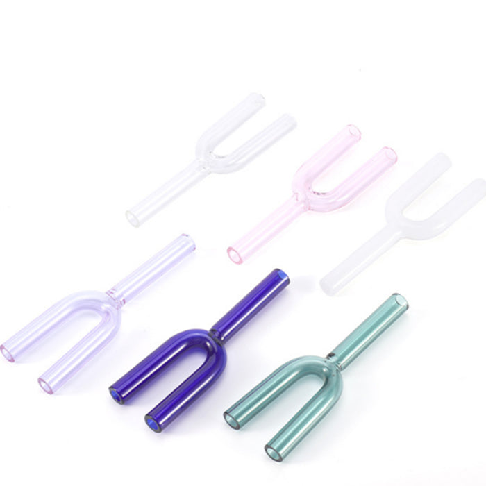 Glass Y Shape Double Snuff Tubes Smoking Pipes Hooter Hoover Bullet Snorter Sniff Dispenser Nasal Mini Tobacco Pipe Wholesale