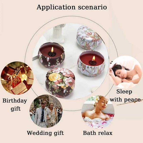 Scented Candle Room decoration scented candles iron cans natural soybean wax candles household perfume candles birthday gifts Christmas deco