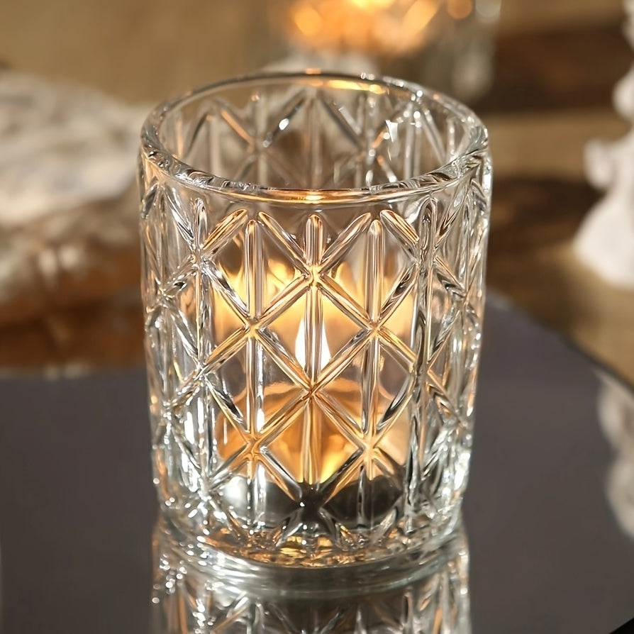TEMU 24-36-48pcs Set Of Tabletop Centerpiece Votive Candle Holders, Transparent Glass Diy Wax-filled Romantic Tea Candle Holder, Used For Valentine's