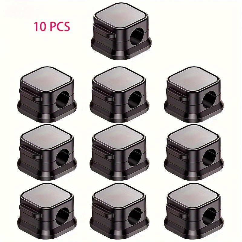 TEMU 10-20-30pcs Magnetic Cable Organizer Clips - Versatile Cord Holders For Desk, Nightstand, And Car - For Cables, Black And White Options, Cord