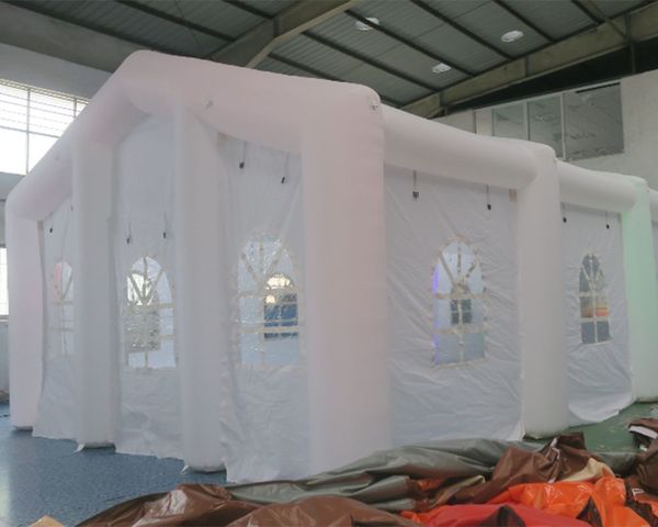 10x10x5mH Gaint Inflatable Wedding Tent Event Party Tents Advertising Building House with LED light Outdoor Marquee Widows Church with blowe