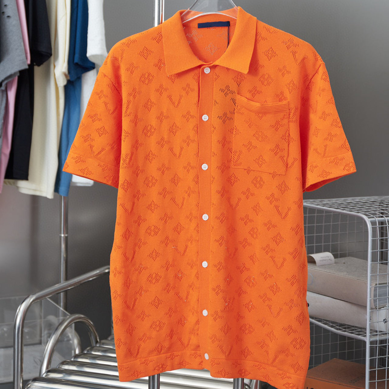 Design Blouse Shirts Men&#039;s Camisas De Hombre Fashion Geometric Letter Print Casual Shirts Men Short Sleeve Turn Down Collar Business Dress Shir