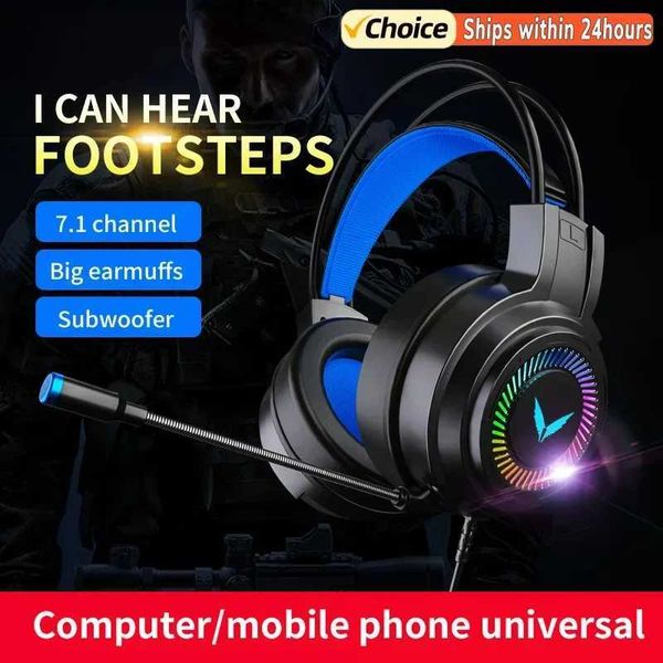 G58 G60 Gaming set 7.1 Stereo SVirtual Surround Bass Earphone phone with Mic LED Light for Cputer PC Gamer FoldableC250212
